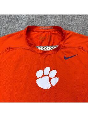 Clemson Tigers Nike Pro Combat Shirt Men XL Orange Fitted Hypercool Performance